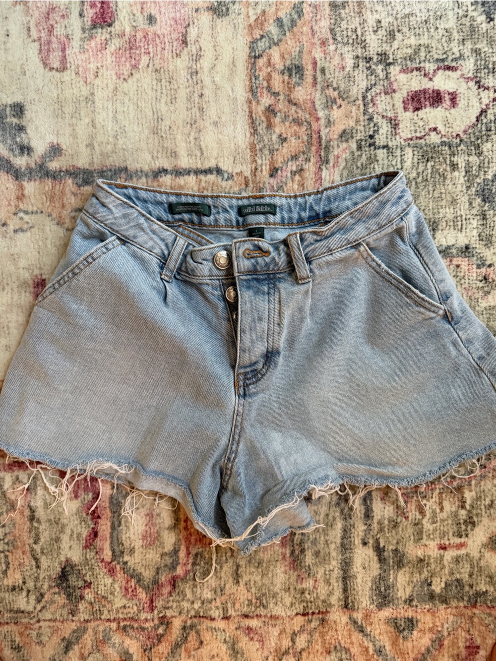 wild fable Light Blue Raw Hem Denim Shorts